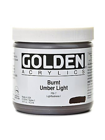 Golden Heavy Body Acrylic Paint, 16 Oz, Burnt Umber Light