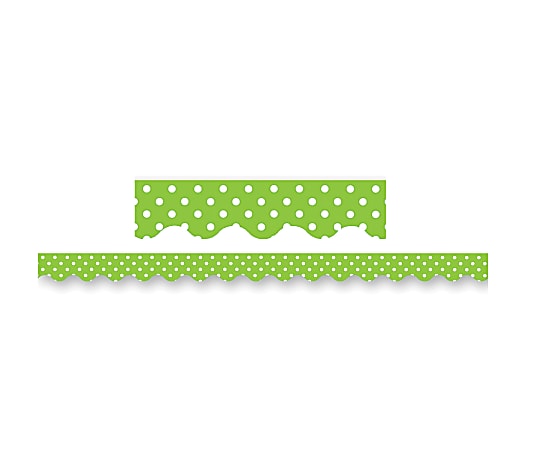 Teacher Created Resources Border Trim, 2 3/16" x 35" Strips, Lime Mini Polka Dots, Pack Of 12