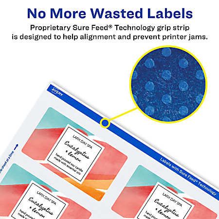 Avery® Permanent Labels With Sure Feed®, 94238-WMP25, Rectangle, 2