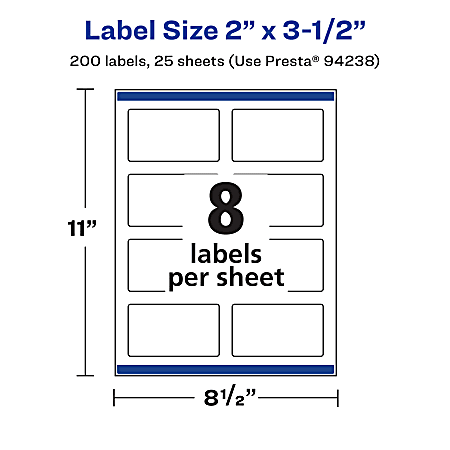 【SEAL限定商品】 Avery® Permanent Labels With Sure Feed®, 94238-WMP25, Rectangle, 2 記念グッズ