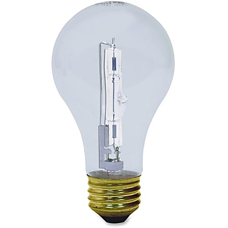 GE Lighting 72W Crystal Clear A19 Halogen Bulb - 72 W - 120 V AC - A19 Size - Clear Reveal - White Light Color - E26 Base - 1000 Hour - 4940.3°F (2726.8°C) Color Temperature - 100 CRI - Dimmable - Energy Saver - 2 / Pack