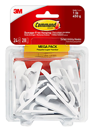 3M Command Quartz Spring Clips Small White Pack Of 3 - Office Depot
