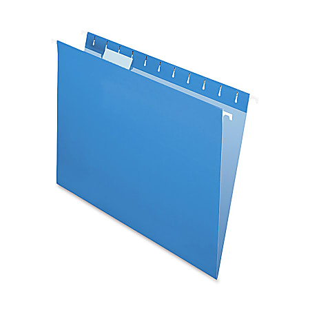 Oxford® Color 1/5-Cut Hanging Folders, Letter Size, Blue, Box Of 25
