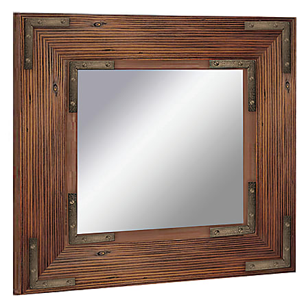 PTM Images Framed Mirror, Bronze Accent, 20"H x 20"W, Black