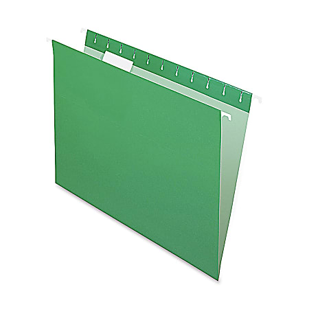 Oxford® Color 1/5-Cut Hanging Folders, Letter Size, Green, Box Of 25