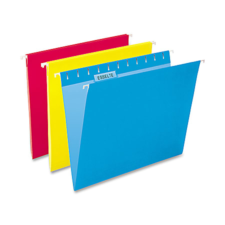 Oxford® Color 1/5-Cut Hanging Folders, Letter Size, Assorted, Box Of 25