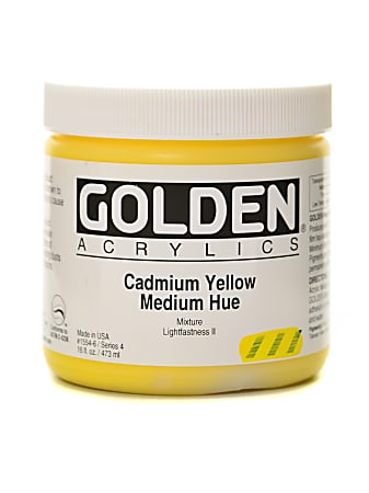 Golden Heavy Body Acrylic Paint, 16 Oz, Cadmium Yellow Medium Hue