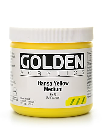 Golden Heavy Body Acrylic Paint, 16 Oz, Hansa Yellow Medium