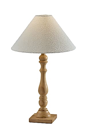 Adesso Rigby Table Lamp, 27”H, White Shade/Natural Base