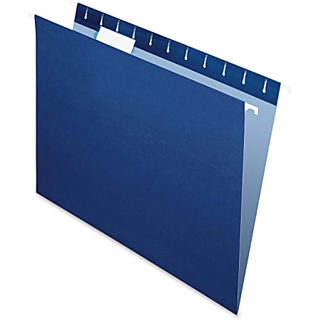 Oxford® Color 1/5-Cut Hanging Folders, Letter Size, Navy, Box Of 25