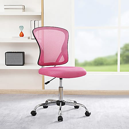 Office Star Gabriella Mesh Low Back Task Chair Pink
