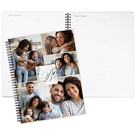 Custom Create-Your-Own Full-Color Satin Matte Laminated Hard Cover Planner, 8-1/2" x 11", White