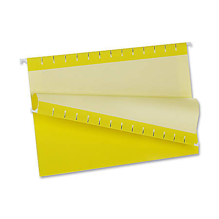 Oxford® Color 1/5-Cut Hanging Folders, Legal Size, Yellow, Box Of 25