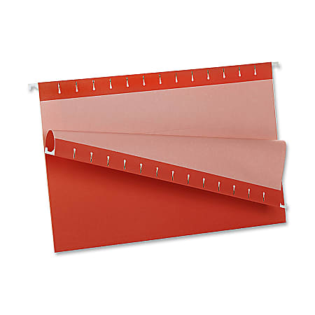 Oxford® Color 1/5-Cut Hanging Folders, Legal Size, Red, Box Of 25