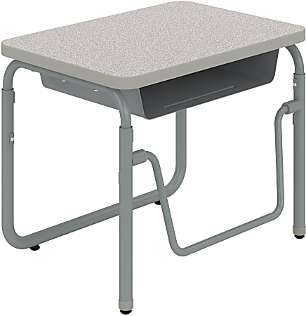 Safco® AlphaBetter 2.0 Height-Adjustable Sit/Stand 28"W Student Desk With Book Box And Pendulum Bar, Dry Erase, 1222DE