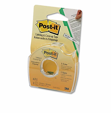 Post-it® Notes Cover-Up And Labeling Tape, 1-Line Width, 700"
