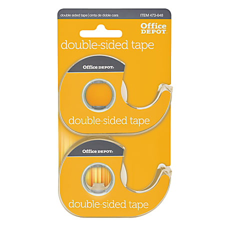 Office Depot® Brand Double-Sided Tape In Dispensers, 1/2" x 400", Clear, Pack of 2 rolls
