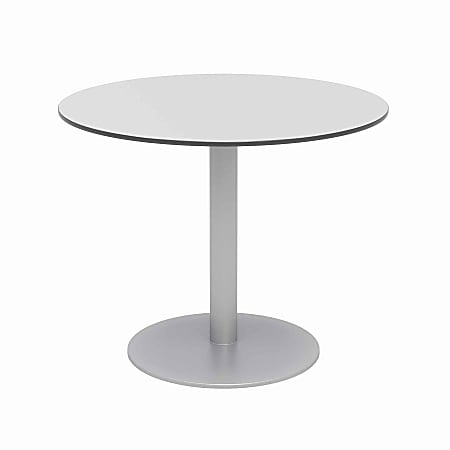 KFI Studios Eveleen 36" Round Outdoor Patio Table, 29”H x 36”W x 36”D, Silver/Fashion Gray