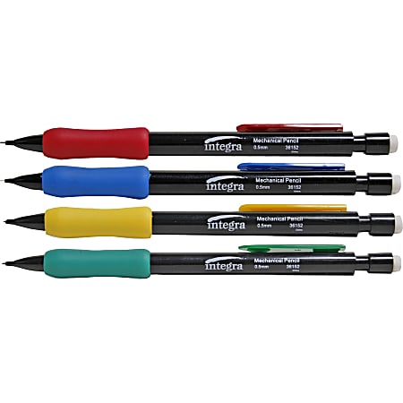 Integra Grip Mechanical Pencils - 0.5 mm Lead Diameter - Refillable - Assorted Barrel - 1 Dozen