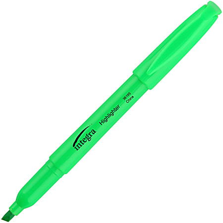 Integra Chisel Point Dry-erase Markers - Chisel Marker Point Style - Green - 1 Dozen