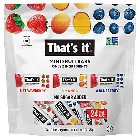 That's it Mini Fruit Bars Variety Pack, 0.7 Oz, Pack Of 24 Bars