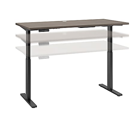 Bush Business Furniture Move 60 Series 60"W x 30"D Height Adjustable Standing Desk, Cocoa/Black Base, Standard Delivery