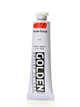 Golden Heavy Body Acrylic Paint, 2 Oz, Pyrrole Orange