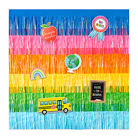 Office Depot® Back-To-School Backdrop Kit, 72” x 12”, Multicolor