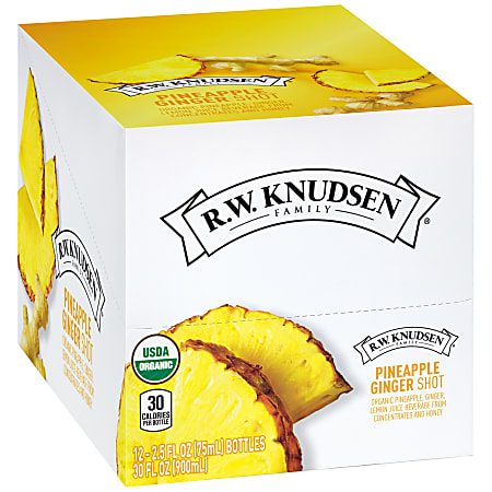 R.W. Knudsen Pineapple Ginger Shots, 2.5 Fl Oz, Pack Of 12 Shots