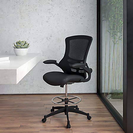 Flash Furniture Mid Back Mesh Ergonomic Drafting Chair with