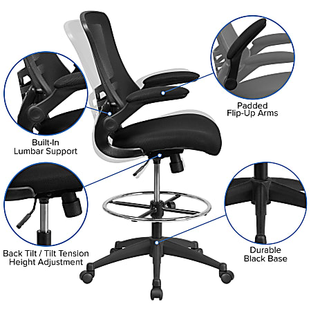 Flash Furniture Mid Back Mesh Ergonomic Drafting Chair with