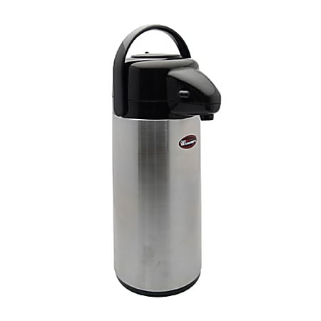 Winco Glass-Lined Push-Button Airpot, 2.2 L