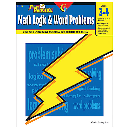 Creative Teaching Press® Power Practice Workbook, Math Logic & Word Problems, Grades 3-4