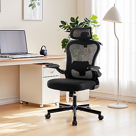 ALPHA HOME Adjustable Ergonomic Mesh High-Back Task Chair, Black