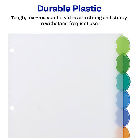 Avery Style Edge Insertable Plastic Dividers Multicolor 8 Tab Pack Of 8