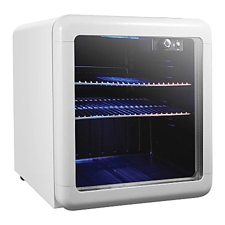 Magic Chef 1.7 Cu. Ft. Retro Beverage Cooler, 19-5/16”H x 17-1/2”W x 19”D, White