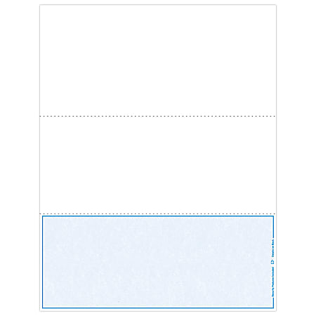 Custom Blank Check Stock, Laser Check Bottom No Signature, 8 1/2" x 11", Box Of 500