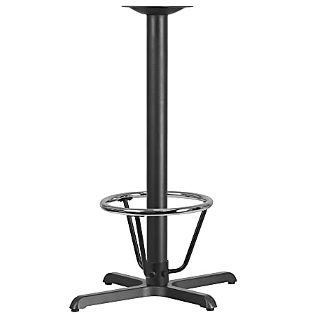 Flash Furniture Iron Restaurant Table X-Base With Bar-Height Column And Foot Ring, 42"H x 22"W x 30"D, Black