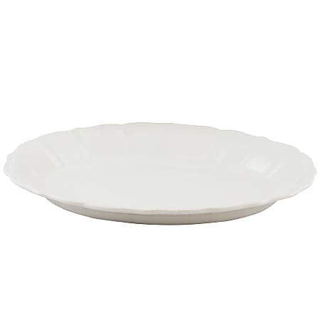 Gibson Home Café Posh Embossed Platter, White