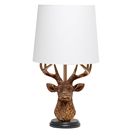 Simple Designs Woodland Antler Deer Table Lamp, 17-1/4"H,