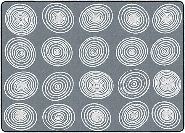 Flagship Carpets Circles Rug, Rectangle, 6' x 8' 4", Gray/White