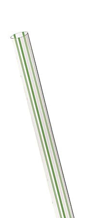 Eco-Products Compostable Straws, Unwrapped, 7-3/4", 100% Recycled, Clear/Green, Case Of 9,600 Straws