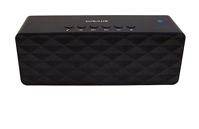 Craig Bluetooth Speaker, Large, 4.21"H x 12.50"W x 4.88"D, Black, CMA3559