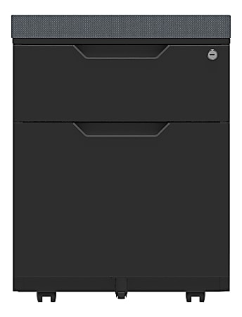 WorkPro® 21"D Vertical 2-Drawer Mobile File Cabinet With Seat Cushion, Black/Gray