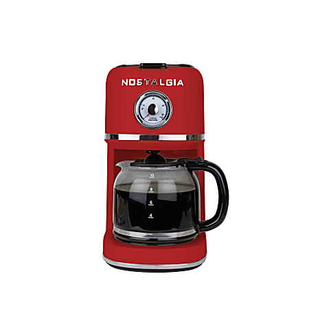 Nostalgia Classic Retro 10-Cup Coffee Maker, Red, Total Qty 1