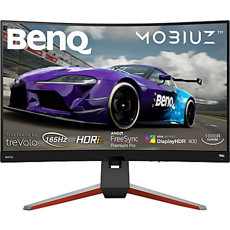 BenQ MOBIUZ EX3210R 31.5 WQHD Curved Screen LED Gaming LCD Monitor 169  Metallic Gray 32 Class Vertical Alignment VA 2560 x 1440 16.7 Million  Colors FreeSync Premium Pro - Office Depot