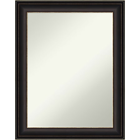 Amanti Art Non-Beveled Rectangle Framed Bathroom Wall Mirror, 28-1/2” x 22-1/2”, Trio Oil-Rubbed Bronze