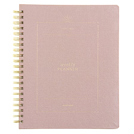 2025-2026 Russell & Hazel Weekly/Monthly Planner, 9-1/8” x 11-1/4”, Dew Bookcloth/Gold, July 2025 To June 2026, 103343