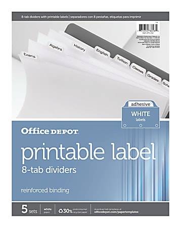 OFFICE DEPOT LEATHERETTE BLACK LABELS A-Z DIVIDERS 574-698 NEW BUFF 