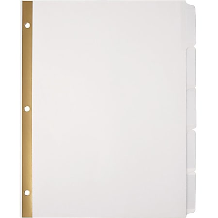 Office Depot® Brand Plain Dividers With Tabs And Labels, White, 5-Tab, Pack  Of 25 Sets